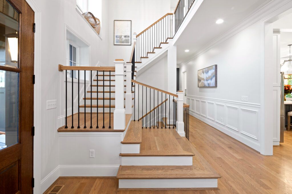 Custom wood staircase and railings
